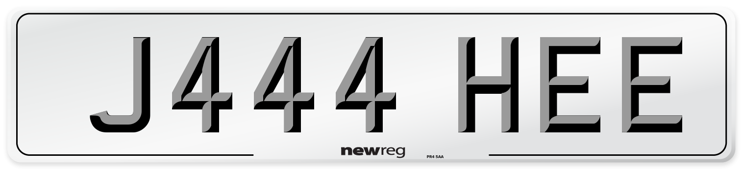 J444 HEE Number Plate from New Reg